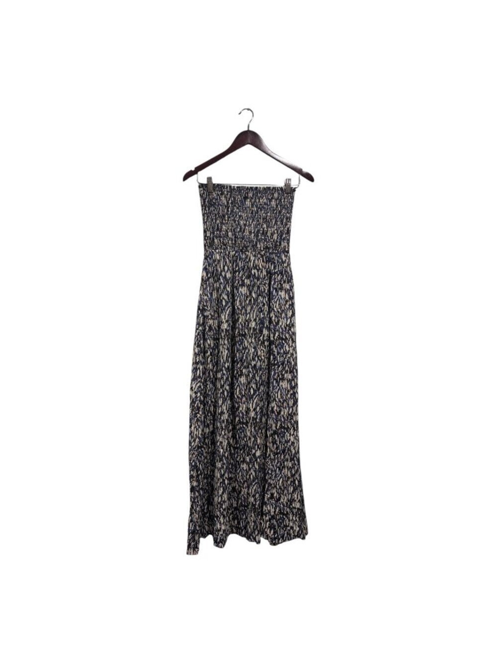 EVEREVE Women’s Boho Hippie Multicolor Strapless Smocked Maxi Dress Sz Small